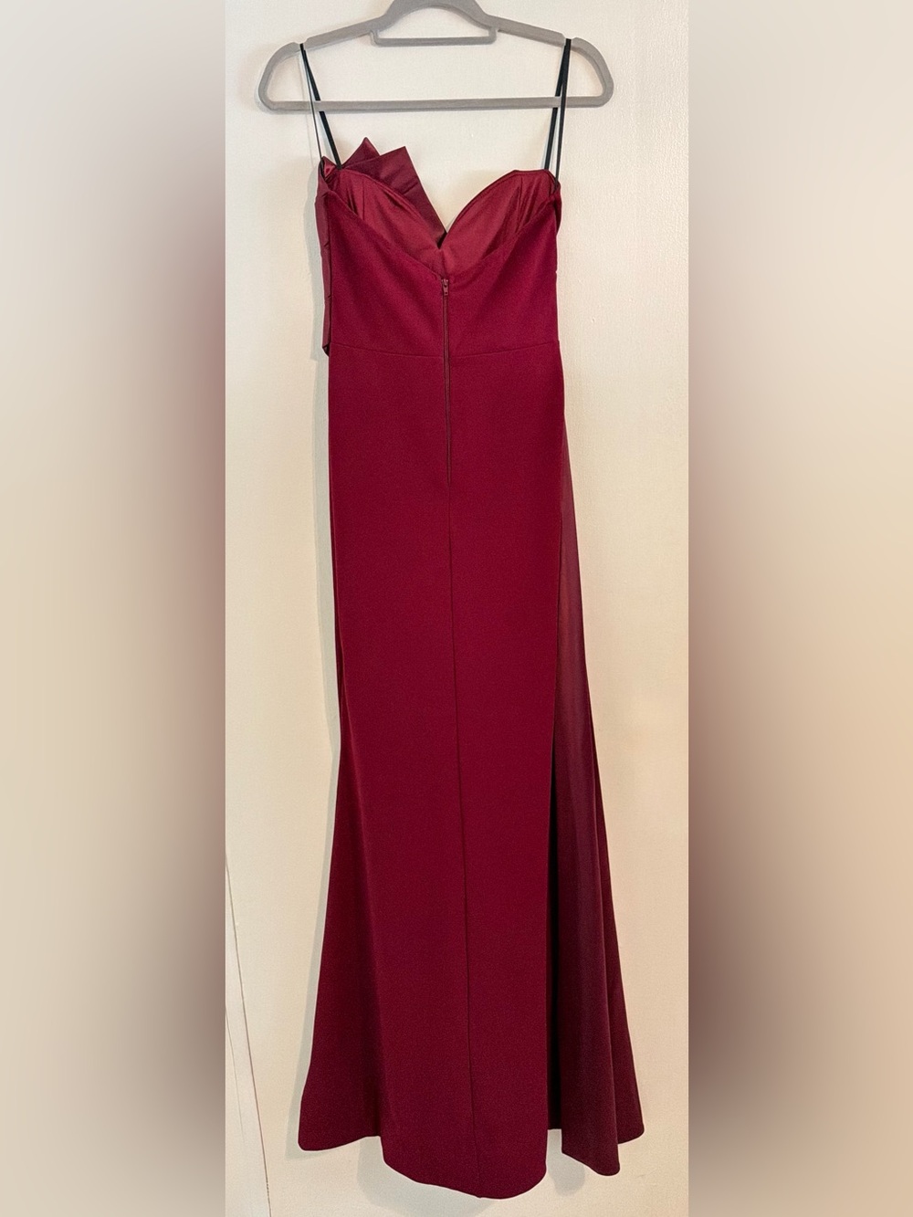 Fashion Nova Katarina Burgundy Strapless Maxi Gown Dress Size M - Picture 4 of 14